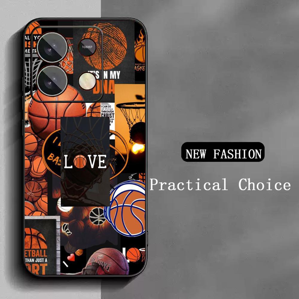Super Cool Basketball Fashion Design Phone Case For Redmi Note 14 13 12 11 Pro Plus S 5G 14C A3 Soft Black Phone Cover