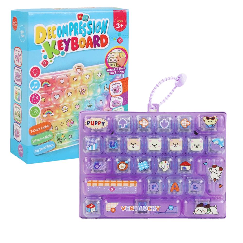 Transparent Dual-Tone Mini Keyboard Pendant 26-Key Keyboard Keychain Bag Accessory
