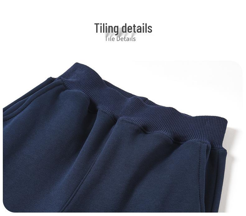 Children's Fleece-Lined Sweatpants: Dark Gray & Navy Blue School Uniform Pants