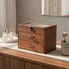 Jewelry Box with Drawers Embossed Floral Pattern Glass Upper Classic Keepsake