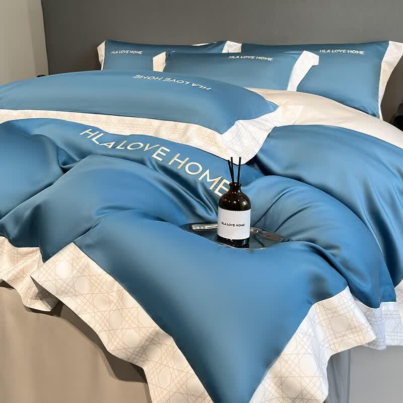 Set Lenzuola Estivo HLA Home in Seta Ghiacciata 4 Pezzi