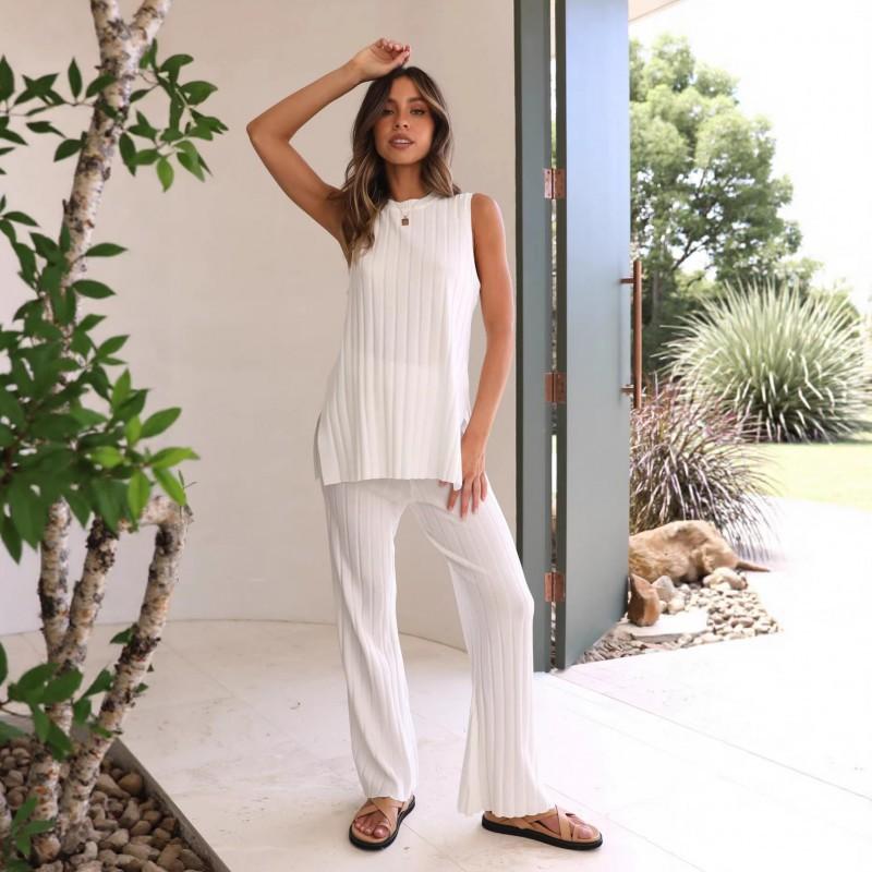 Women s Fashion Casual Sweater Trouser Set Two-piece S