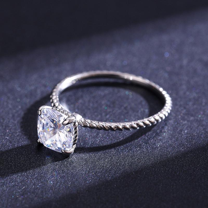 MODIAN Inele de nuntă din argint 925, de lux, pătrată, tăiată cu pernă, CZ, inele pentru femei, bijuterii de logodnă