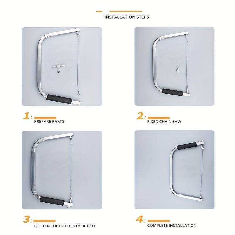 1 szt. Piła cięciwa i 10 szt. Brzeszczotów, Ręcznie robiona piła druciana, Narzędzia do obróbki drewna DIY piła druciana do użytku domowego