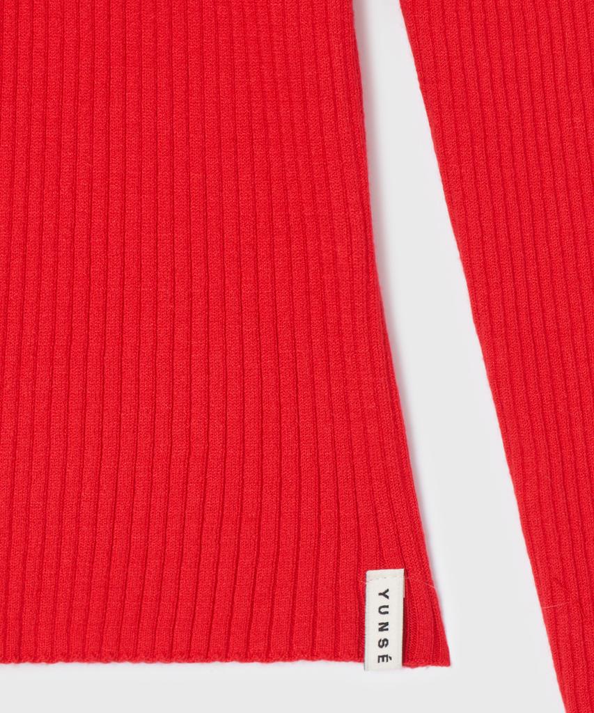 Yunse V-Neck Turtleneck Knit (Red)