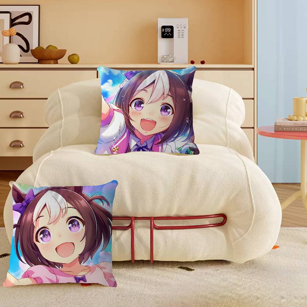 Anime Uma-Musume-Pretty-Derby Special Week Maple Design Cushion Cover Happy Autumn Harvest Decor Holiday Decorati Pillow Cover