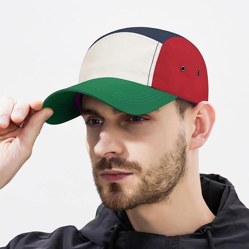 Retro Color Blocked Baseball Cap, Quick Drying Waterproof Soft Top Duckbill Cap, Outdoor Sports and Leisure Sun Shading
