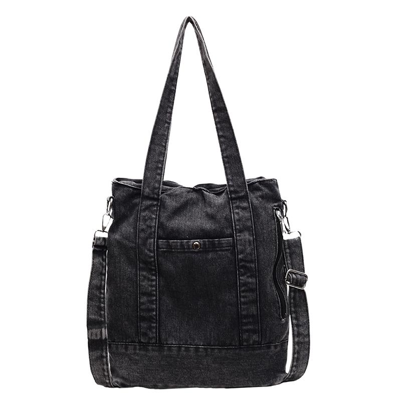 Denim Tote Bag Women Shoulder Bag Vintage Handbag