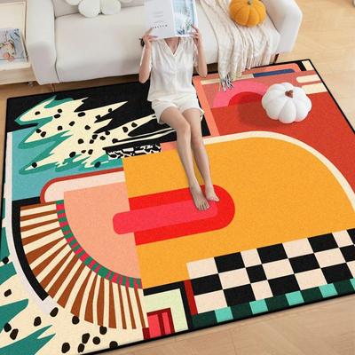 Dopamin Kunstmuster Teppich für Wohnzimmer Lebendiges Design Schlafzimmer Weiche Lounge Sofa Matte Große Fläche Dekoration Heimteppiche Waschbar