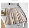 2025 Autumn/Winter Elegant Wool Knit Maternity Pleated High-Waisted A-Line Short Skirt