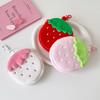 Cute Strawberry Plush Coin Purse Kawaii Mini Pouch for Earphones Holder Small Makeup Bag Backpack Keychain Charm for Women Girls