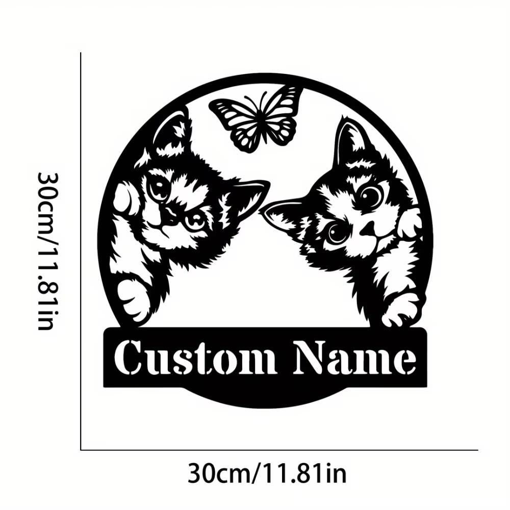 Exquisite Custom Metal Cat Wall Sign for Doorway Party Decor