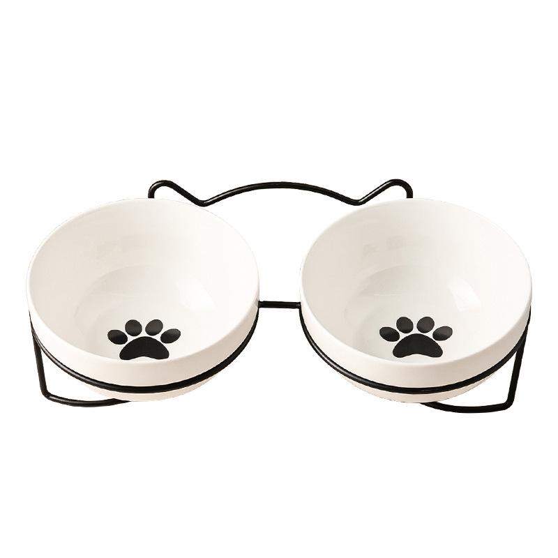 1-3 buc protecție cervicală creativă pentru animale de companie, castron dublu din ceramică pentru pisici, castron ceramic pentru pisici, castron pentru hrană, castron pentru apă potabilă pentru câini, castron pentru hrană