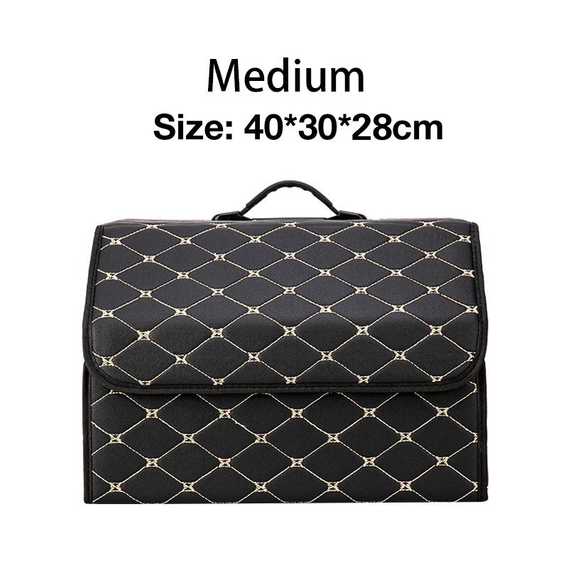 Faltbare Auto-Kofferraum-Aufbewahrungs-Organizer-Box Tragbare PU-Leder Auto-Aufbewahrungsbox mit Deckel Auto-Aufbewahrungstasche Fahrzeug-Kofferraum-Organizer
