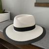 Women's summer flat-top sun hat Fashion hollow vintage straw hat Hand-woven summer travel sun hat