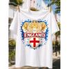 English Lion Crest Men'S T-Shirt Football Theme Summer Casual Loose Round Neck Fashion New Style Gift for Fans