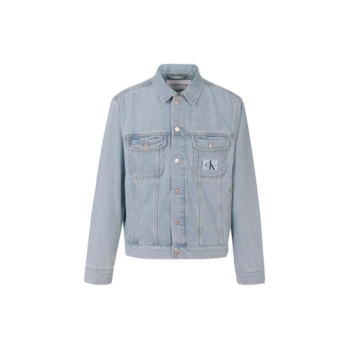 

Calvin Klein Pocket Label Single-Breasted Long Sleeve Denim Jacket Men jackets Light-Blue J30J320542-1AA M