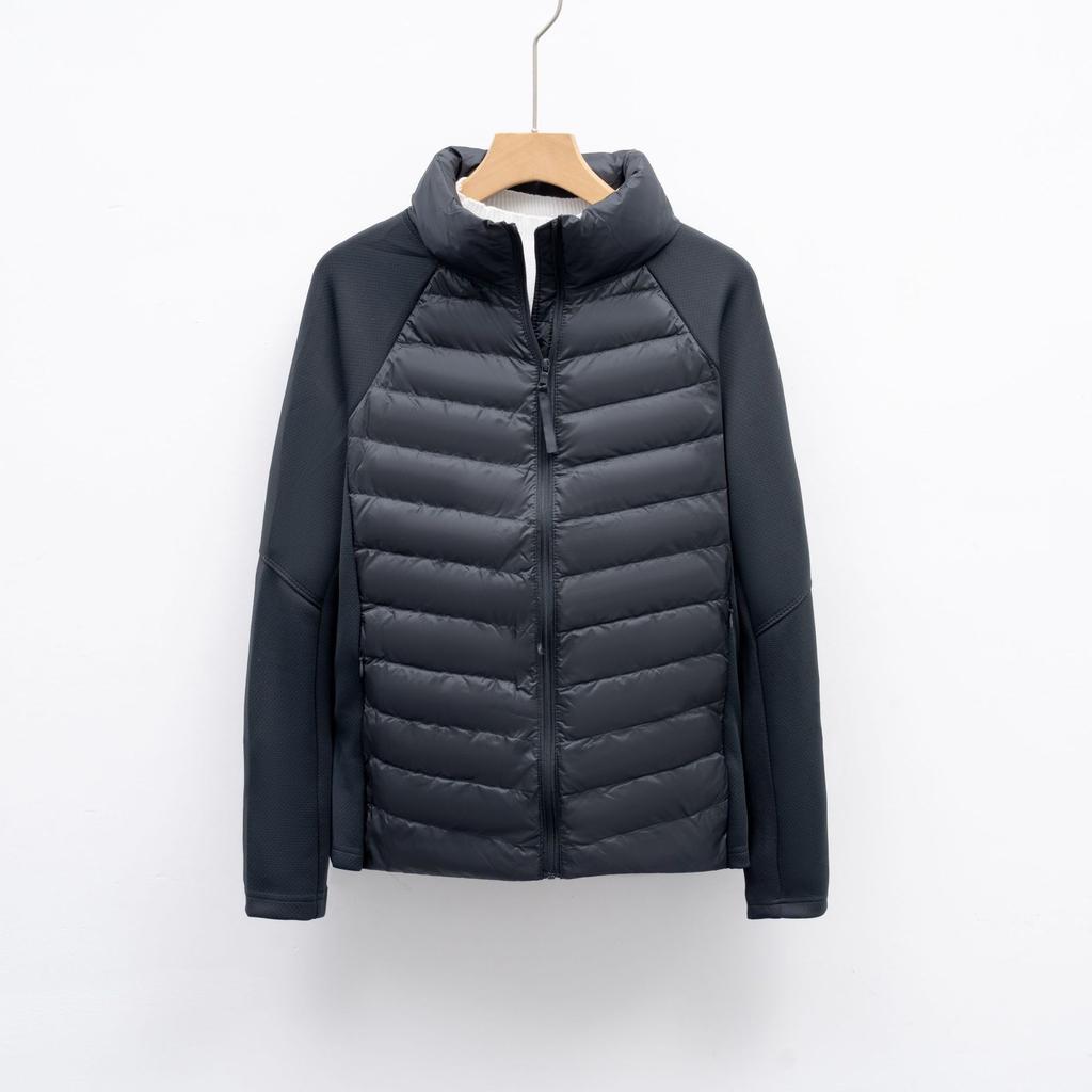 Herbst und Winter neue leichte Daunenjacke Damen Splicing Stehkragen Outdoor-Sport Slim Yoga Fitness Oberteil