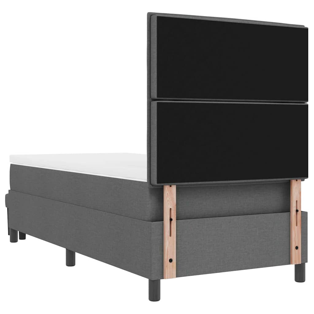 Box Spring Bed with Pillow Dark Gray 80 x 200 cm Fabric