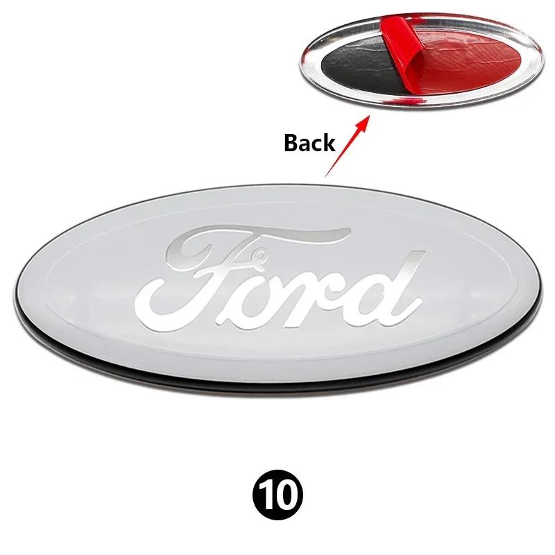 

Car Sticker 2026 Ford New 2025 Hot 22.5x9cm Metal Front Rear Emblem Badge Trunk Hood Aluminum Decal 1PC for Ford Fusion Focus Fi