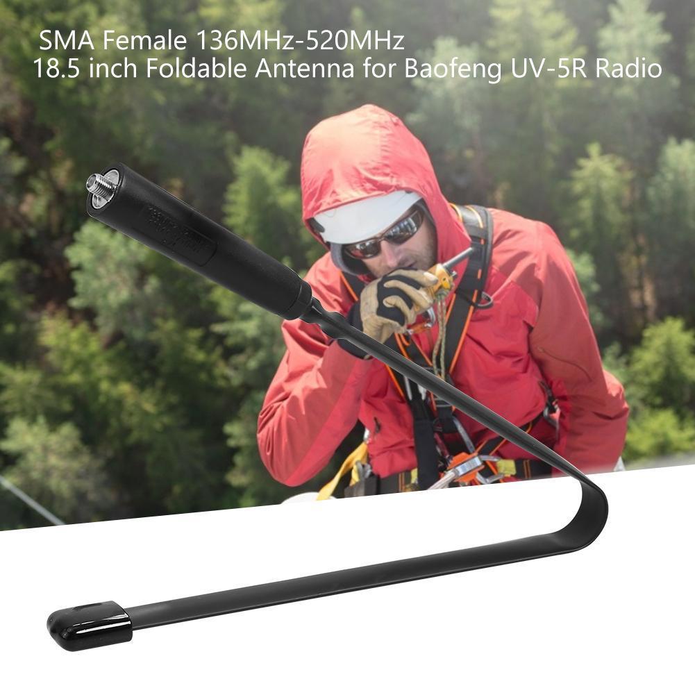 Female 136-520MHz Foldable Antenna Self-driving Tours for UV-5R Quansheng TG-UV2 Wouxun KG-UVD1P Two Way Radio