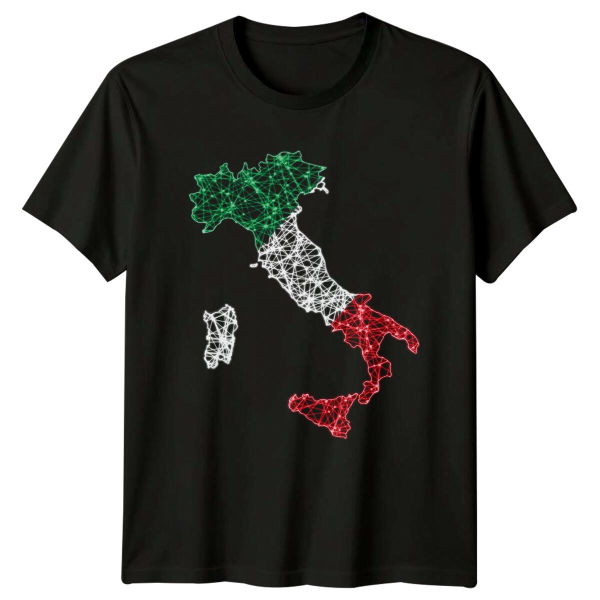 Карта Италии Итальянский флаг Путешествия Мужская футболка Женская графическая футболка Унисекс топ 2XL