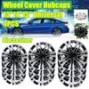 4 Pieces Black / Silver 13 14 15 Inches 4pcs Per Set Replacement for R1 Cars Car Wheel Hub Cap