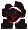 Velour Floor Mats with Red Edge For: Volvo XC60 I Crossover (2008-2017)