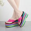 Fashion 10CM Heels Platform Slippers for Women Non-slip Comfortable Wedge Slippers New Summer Heeled Sandals Sandalias De Mujer