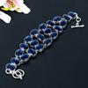 London Blue Topaz Gemstone Handmade 925 Sterling Silver Bracelet 7-8" KG-368