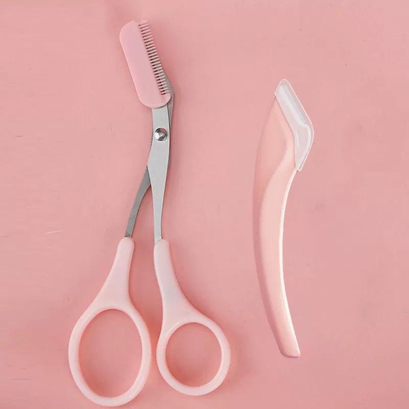 

Karsyngirl 1 набор Нож для стрижки бровей Бритва для лица для женщин Ножницы для бровей с расческой Триммер для бровей Скребок