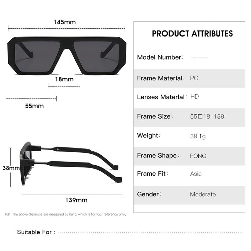 Timeless Retro Stylish High End Designer Style Travel Friendly Oversized Square Shaped Female Male For Both Women Sun Glasses