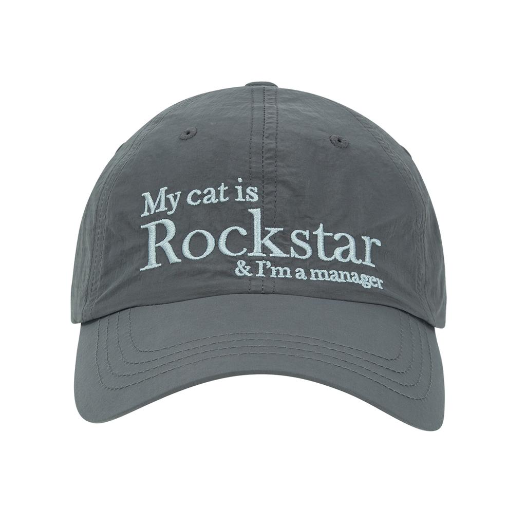 JOEGUSH Rockstar Cat Nylon Cap (Charcoal)