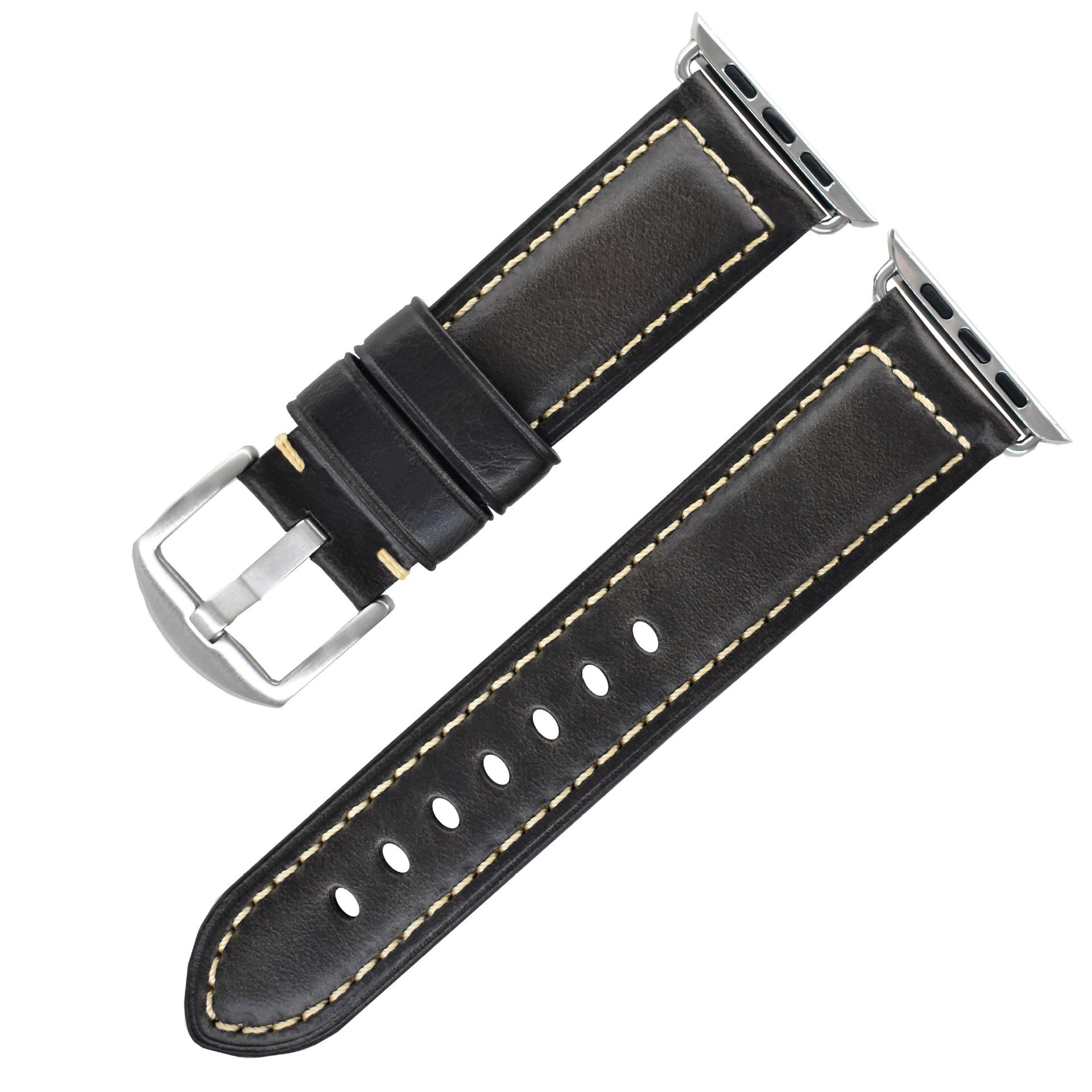Applicable To Apple Watch Strap Apple Watch345789Se Generation First Layer Real Cowhide Retro Watch Accessories 38/40/41mm