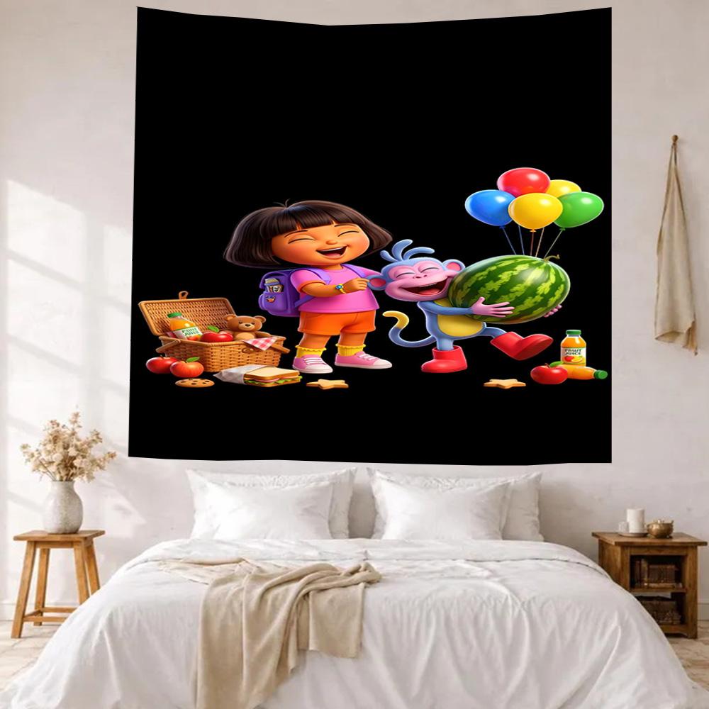 Dora Explorer Wall Decor Tapestry Art For Pet Memorial Birthdaywedding Party Backdrop Family Gift