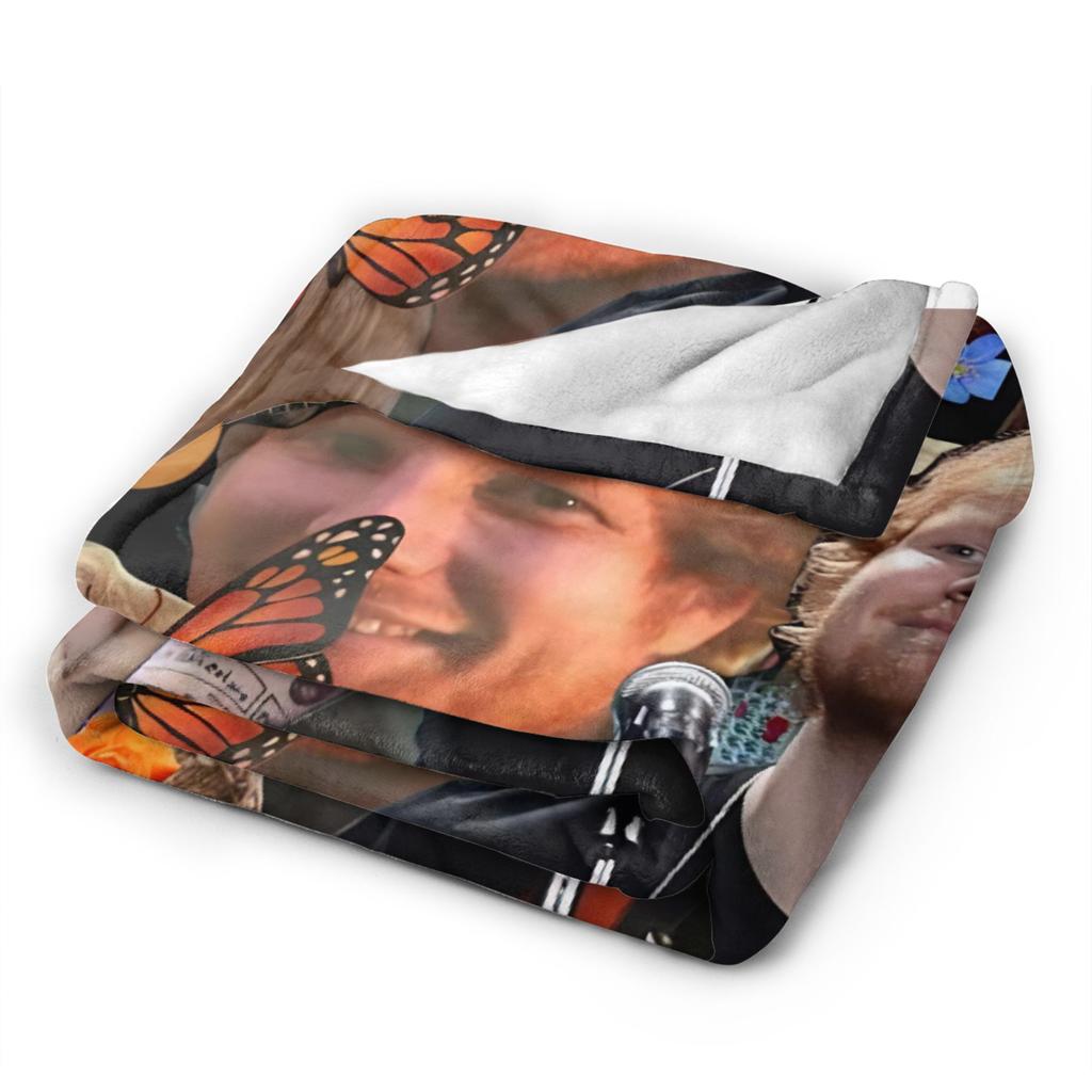 Ed Sheeran Tour Flannel Blanket Soft Warm Throw Blanket for Couch Bed Picnic Print Bedspread Sofa Bed Cover
