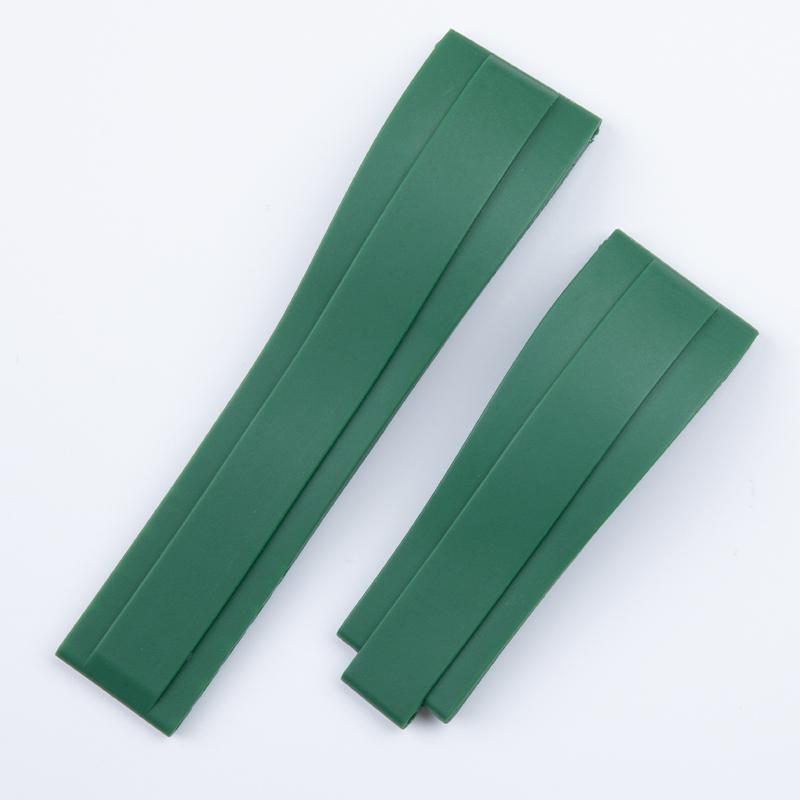 Soft Nature Rubber Watch Band For Rolex Strap For GMT Daytona Submariner YachtMaster Wristband 20/21mm Bracelet Fold Buckle