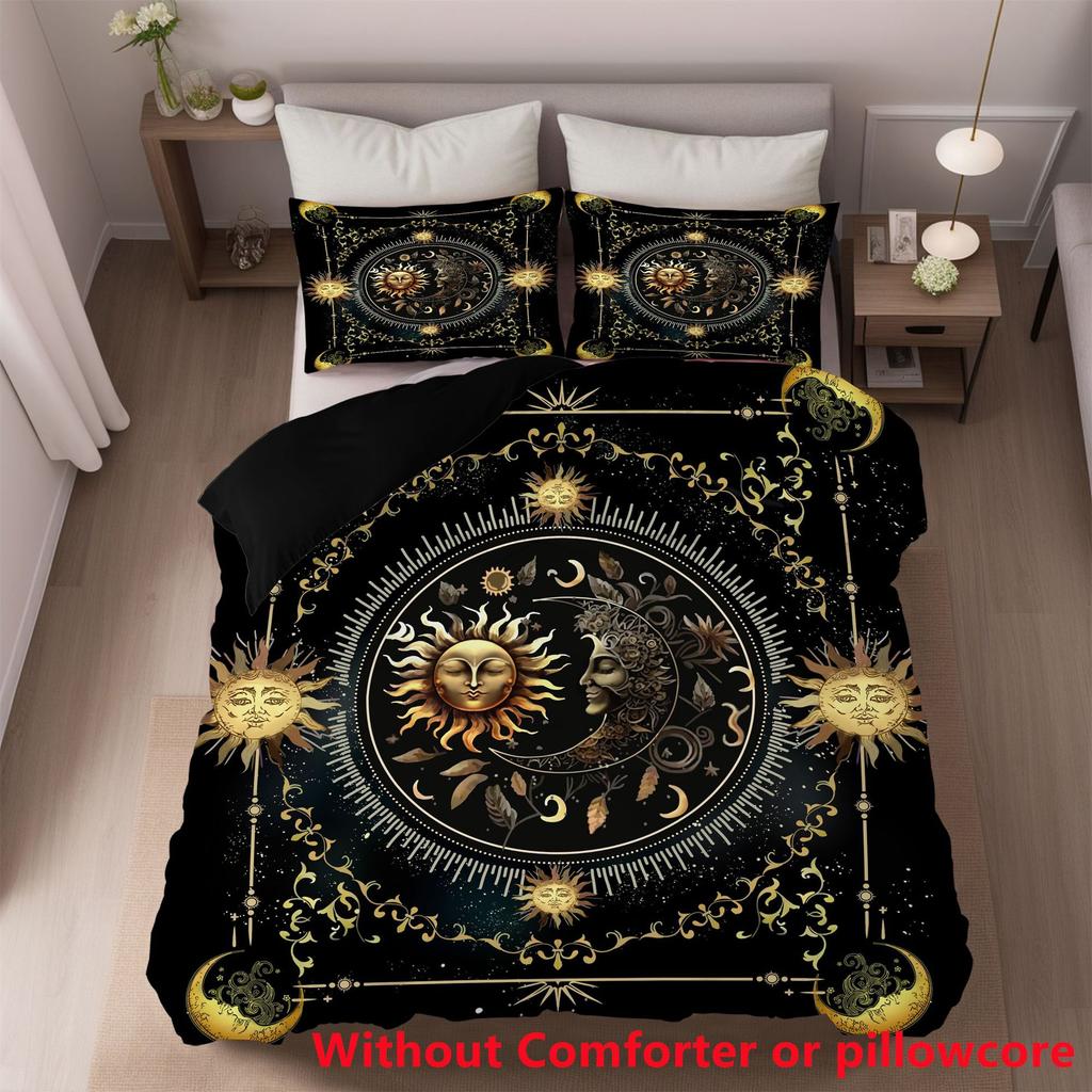 SHEIN Sun and Moon 3D Digital Printing Quilt Set Three-piece Customization