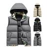 Herren Kapuzenweste Camouflage Futter Herbst Winter Stehkragen Warm Winddicht Schräge Taschen Reißverschluss Lässig Ärmellos W