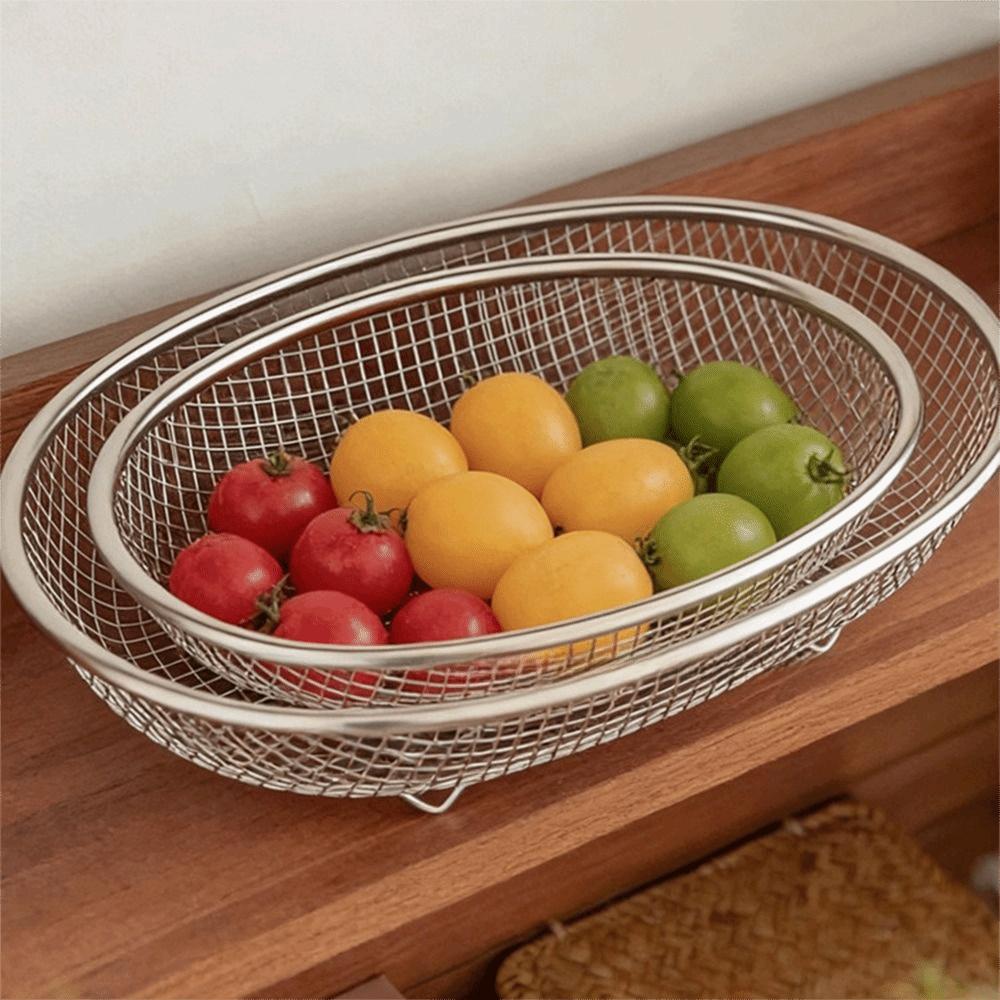 Large Capacity Stainless Steel Fruit Basket Vegetable Draining Tray Fruit Vegetable Strainer