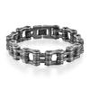 Stainless Steel Cycling Chain Bracelet Men Retro Punk Rock Biker Style Geometric Design Adjustable Length