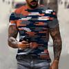 Fashionable New Camouflage Hip-Hop Pattern Men's Printed T-shirt Casual Round Neck Comfortable Short Sleeved Top