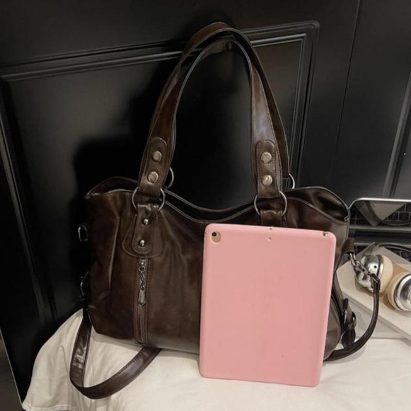 Fashion Leather Shoulder Bag for Women Multi Compartment Square Bag Retro Crossbody Bag Perfect for Shopping Daily Life and Weekend Outings