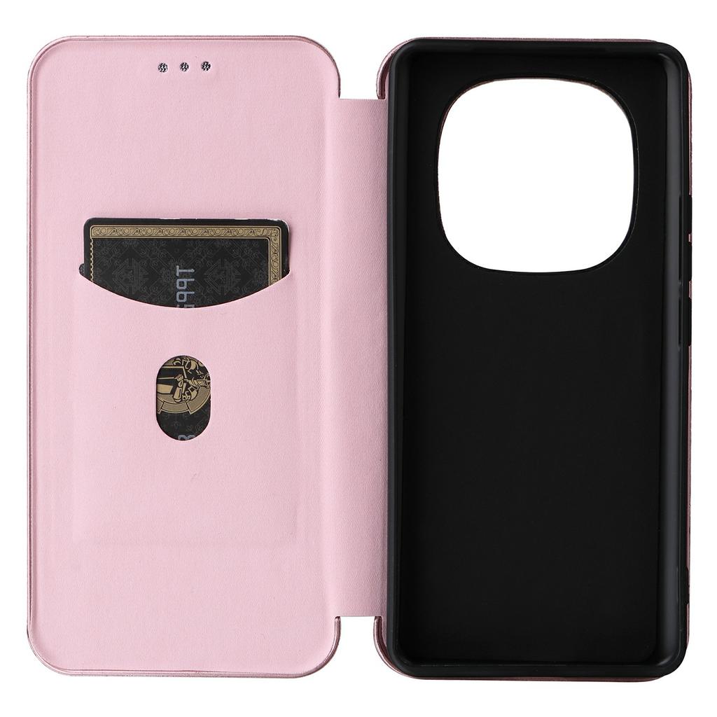 For Xiaomi Redmi Note 14 Pro 5G/Poco X7 5G Case Carbon Fiber Texture Drop-Proof PU Leather Phone Cover