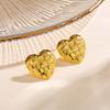 Stainless Steel Earrings Braided Heart-shaped Irregular Geometry Earring for Women Hypoallergenic Light Luxury Jewelry