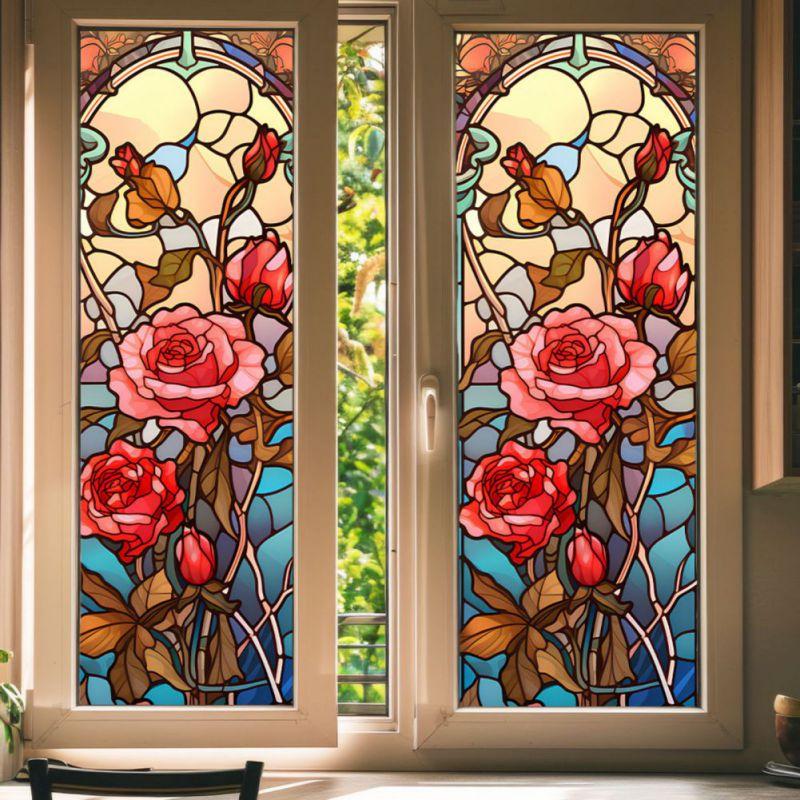 40*100cm Bunte Fensteraufkleber Elektrostatische Glasaufkleber Dekorative Fensterfolie