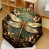Golden Dragonfly Artwork Portable Automatic Umbrella Retractable Design With 8Rib Durability Sturdy Construction For Outdoor Daily Use Outdoor