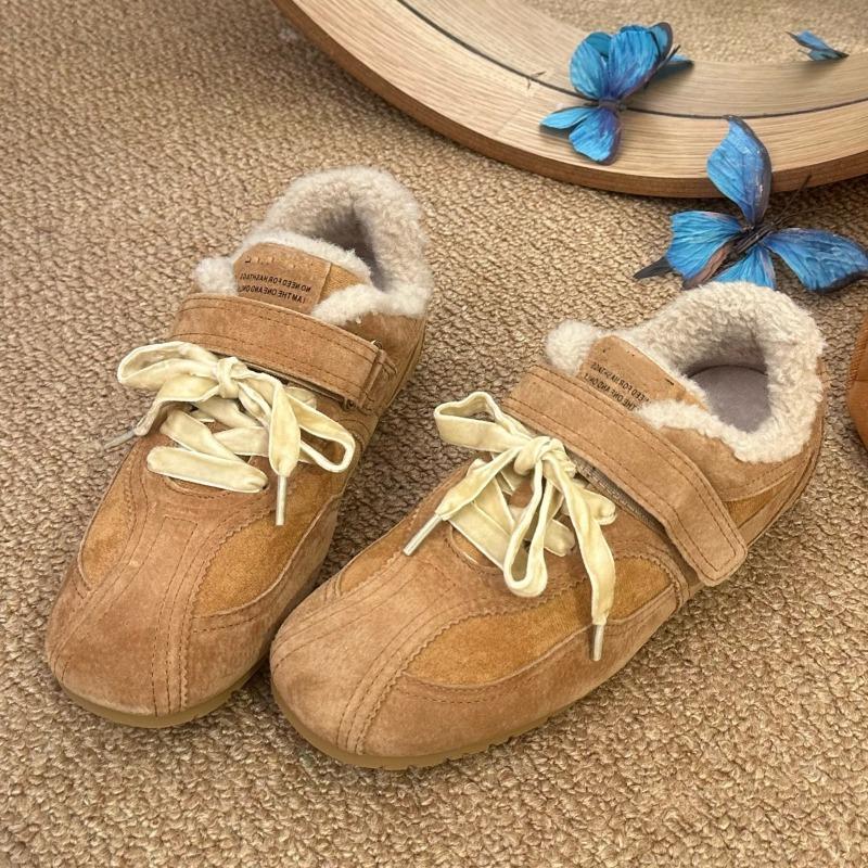 

Модная зимняя новинка, плоские хлопковые туфли, женская мода, круглый носок, замшевая вставка, шнуровка спереди, мягкая подошва, нескользящие, низкие 40