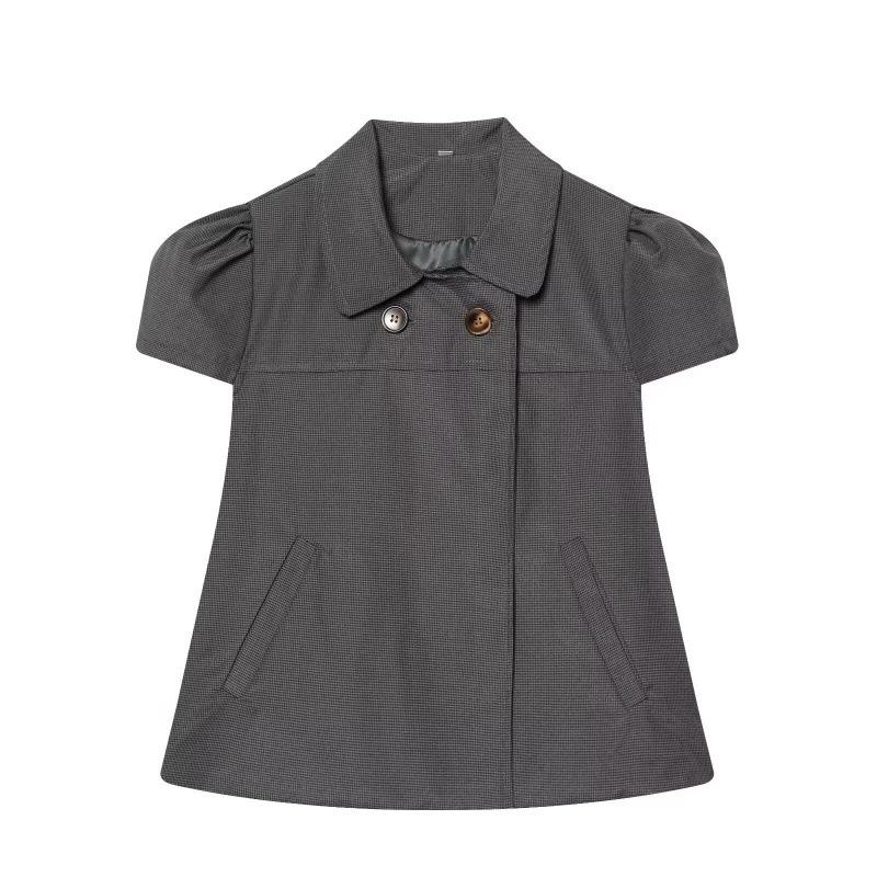 Spring 2026 Retro Plaid Short-Sleeved Shirt - European and American Style Small