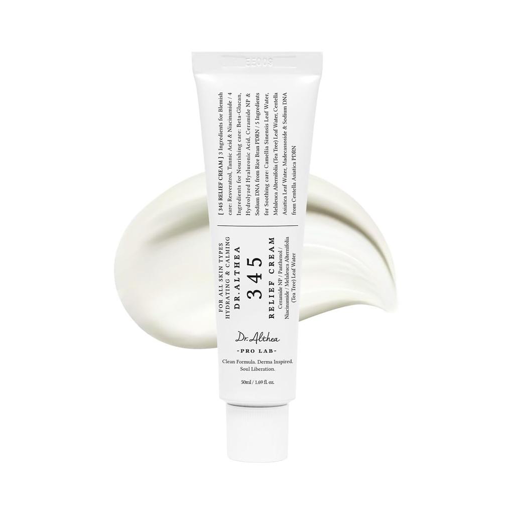 Dr.Althea 345 Relief Cream 50ml Non-greasy Low Irritation Regeneration Moisture Calming Dry Skin Sensitive Fluctuating Moisturizing Skincare PDRN